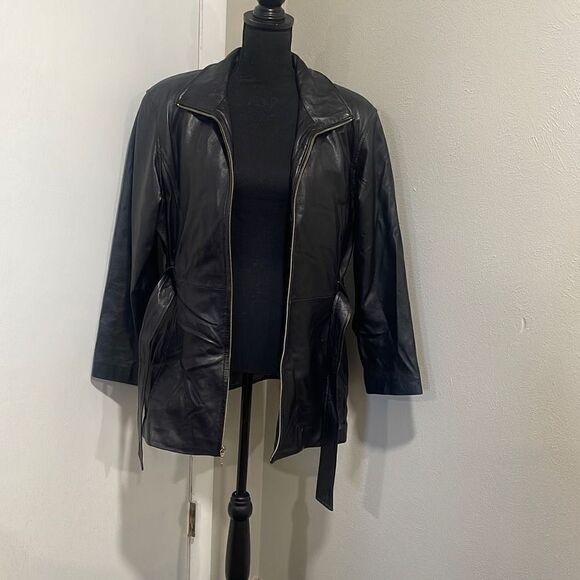 COPY - Wilson's Leather Pelle Studio Black Leather
Coat Size L - Picture 7 of 15